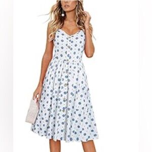 ⭐️3/$27⭐️ White and Blue Mini Sundress. Women’s size small.